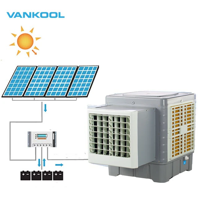  6000m 3/h DC Солнечная энергия 12V Оконный Кондиционер испарительный охладитель воздуха с солнечной