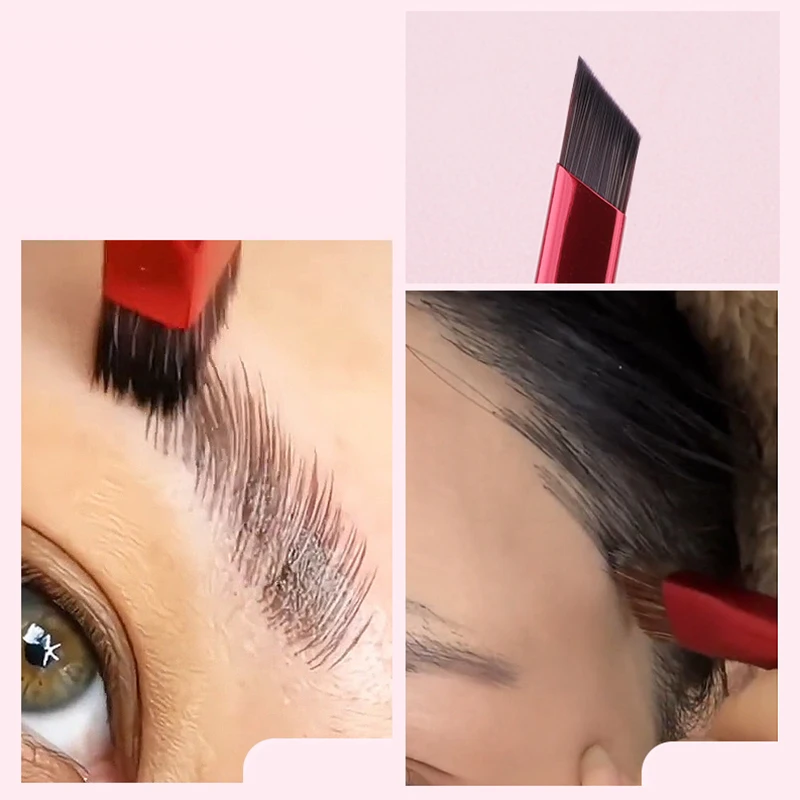 Wild Square Lash Lift Flat Magic Multi-function Eyebrow Brush Spoolie Eyebrow Angle Brush with Lid Collection Alori Brow Brush