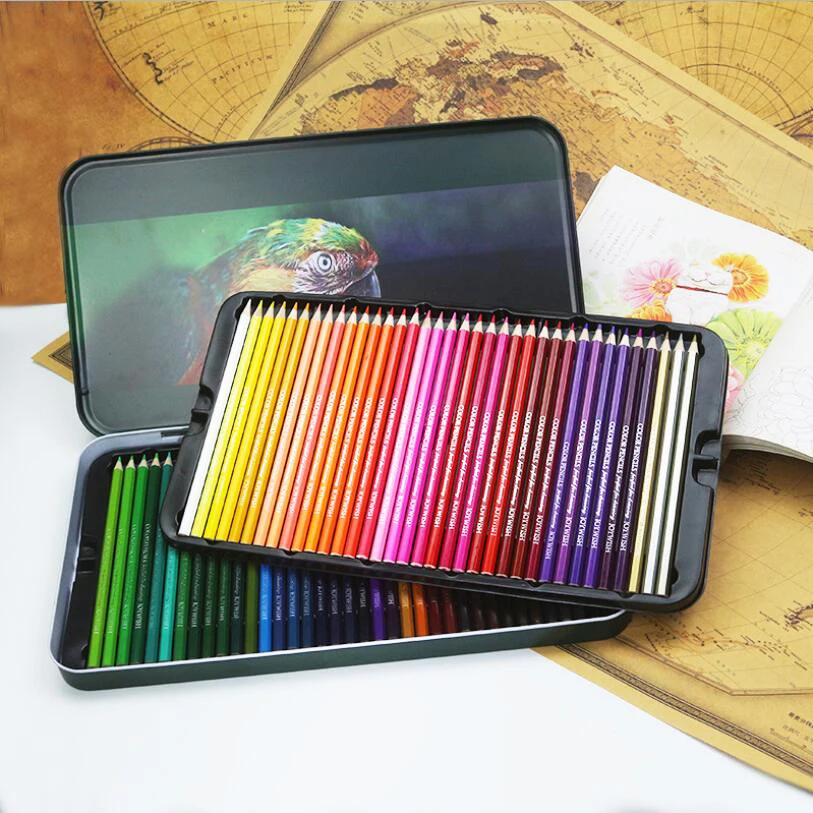  Wholesale 24 36 48 72 Oil Based Natural Colored Pencils Set Basswood For Adults and