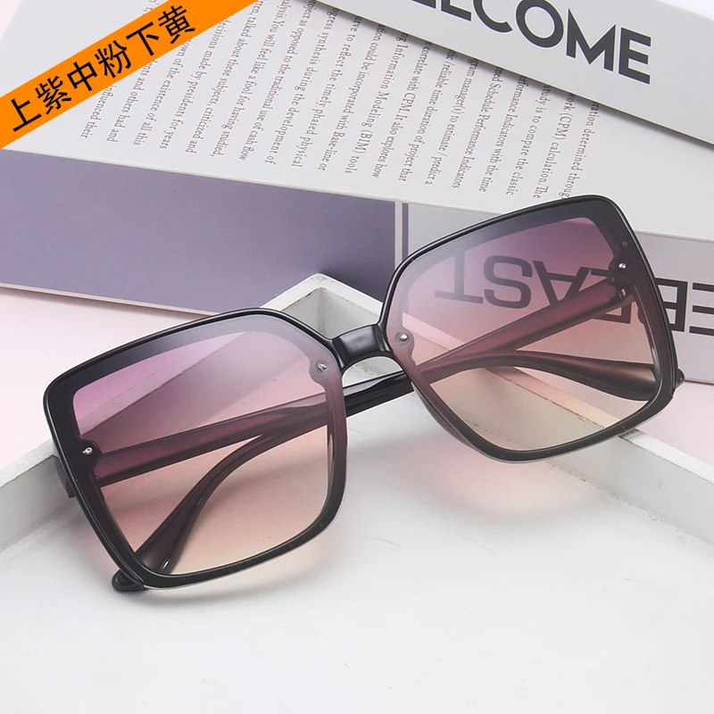 5253 Retro men and women windproof glasses with big frame square contracted fashion sunglasses