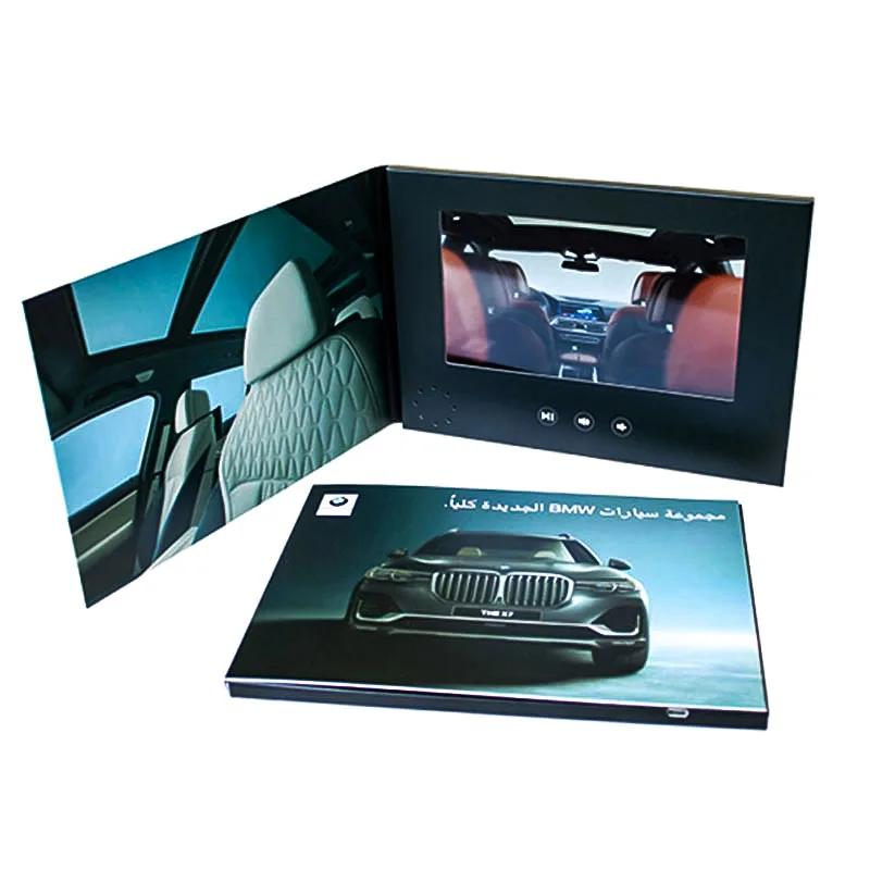 Custom print 7 inch HD screen video brochure for advertising and marketing
