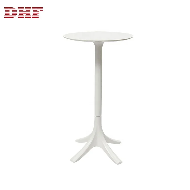 DHF современный дизайн обеденный набор белый круглый пластиковый регулируемый по высоте стол