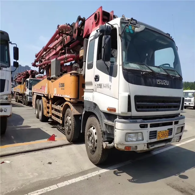 2011 37m used isuzu truck-mounted concrete pump 40 ton dumper truck made in Japan, china brand 37m concrete pump for sale
