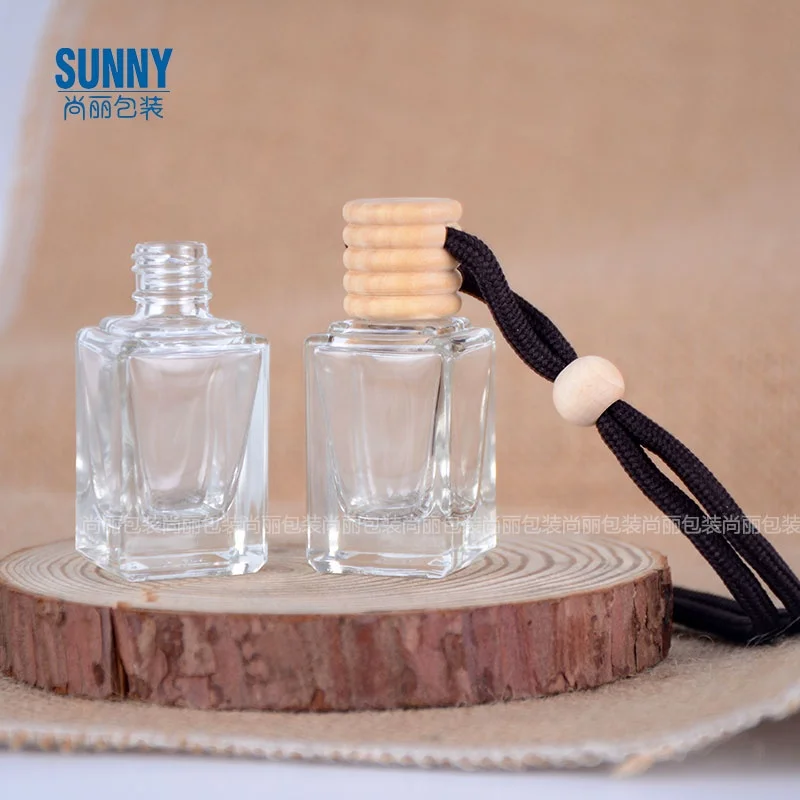 10ml clear square glass bottle car perfume glass bottle with cap