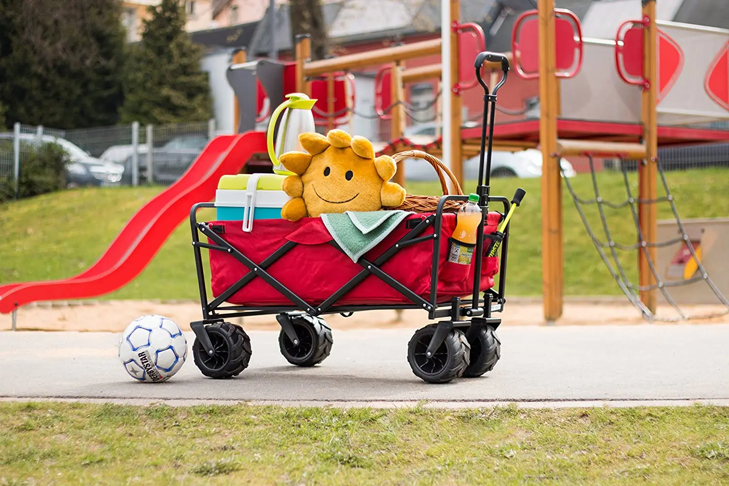 folding camping trolley 4 wheel beach table trolley cart camping folding wagon