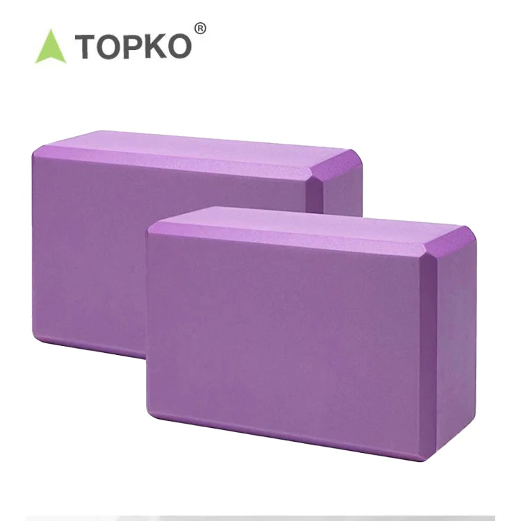 TOPKO custom logo from 50 pcs lightweight odorless yoga blocks moisture-proof high density EVA foam yoga block