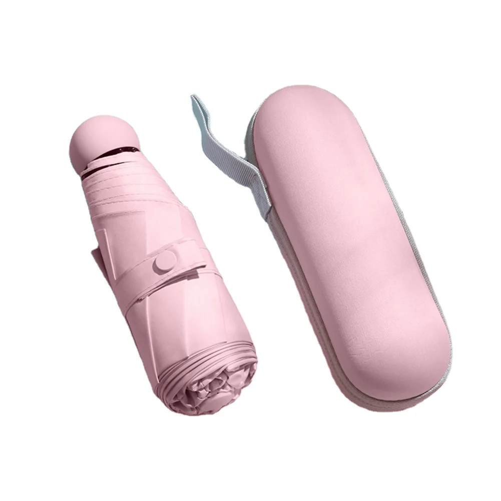 2021 Factory Wholesale Ultra, Mini 5 Folding Capsule Umbrella With Zip Case/