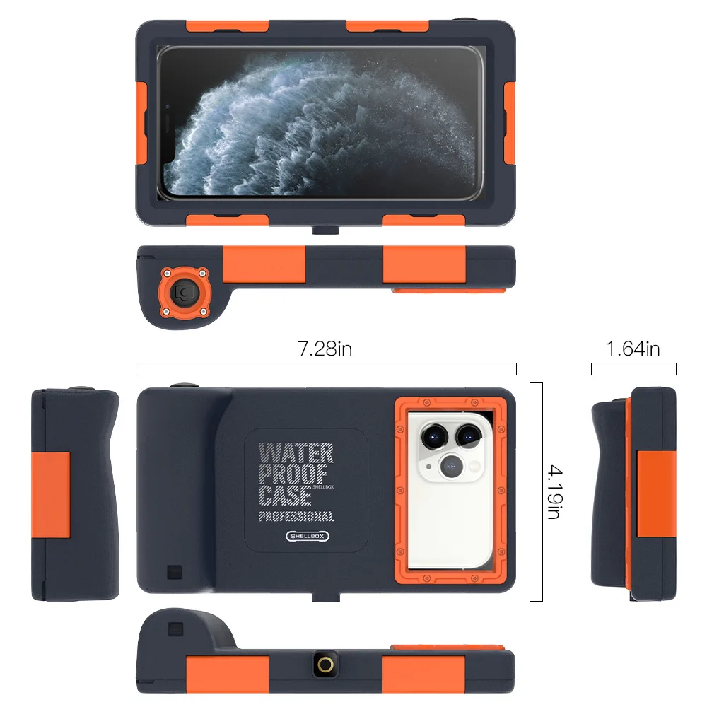 Snorkel Or Ski And Diving Phone Case PC With PET Material Excellent Sealing Protection Phone Case For 4.0-6.1 Inch Mobile Phone
