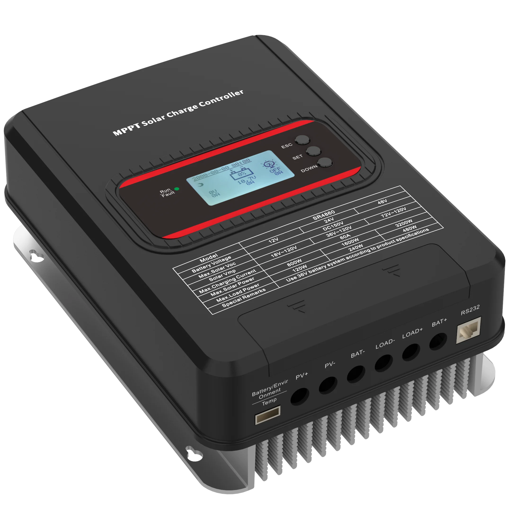 Charge current 30A 60A 80A 12V/24V/48VDC auto select MPPT Solar charge controller