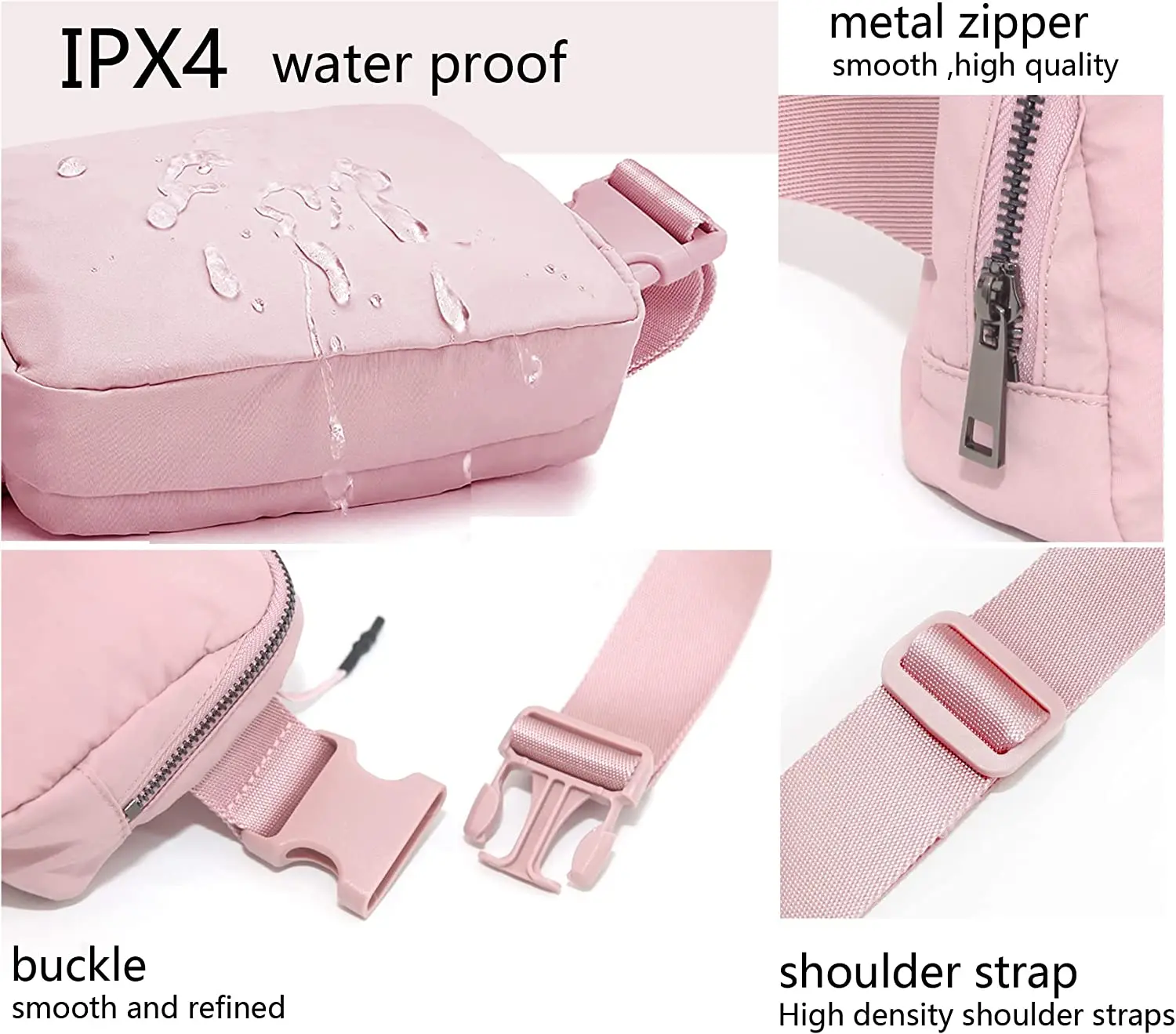 2023 new Fashion pink mini workout running belt chest sport bag custom logo Waterproof Nylon Fanny Pack Waist Bag for girl