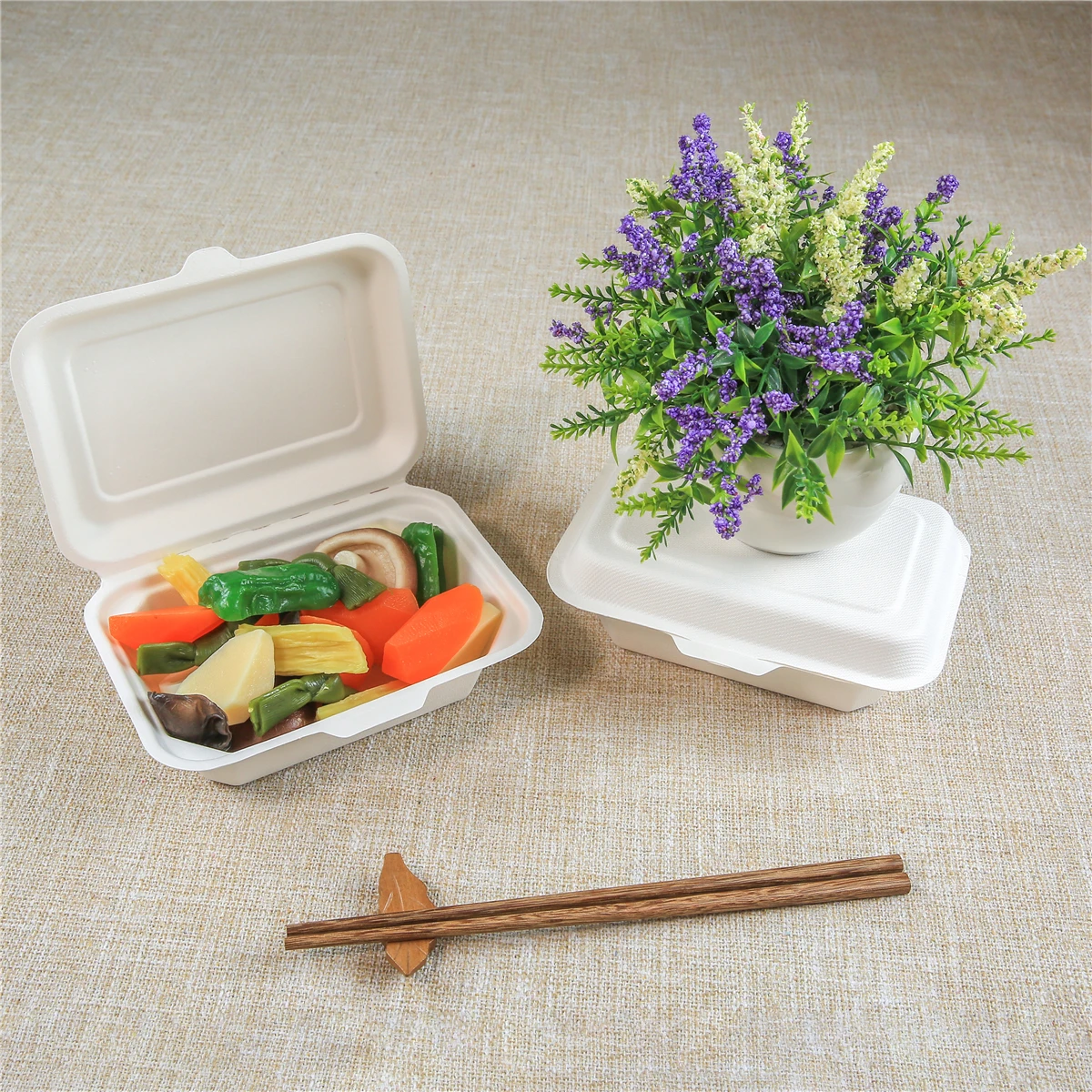 
Lz-B004 Eco-Friendly bagasse food packaging biodegradable container lunch box 