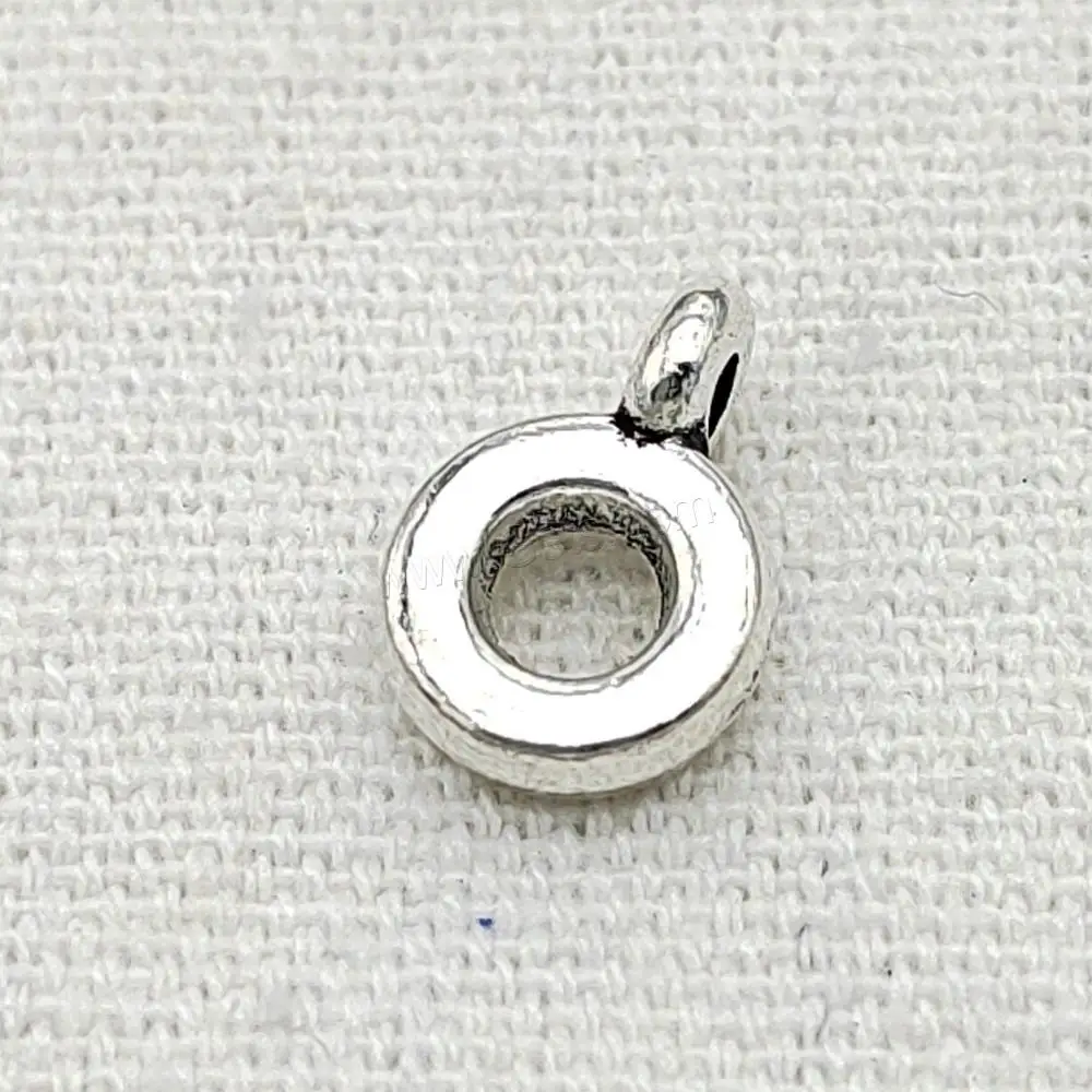 Donut Antique Silver Color Plated DIY Zinc Alloy Bail Beads for Jewelry Making 11x8mm Hole:Approx 1.5mm 100PCs/Bag 1667771