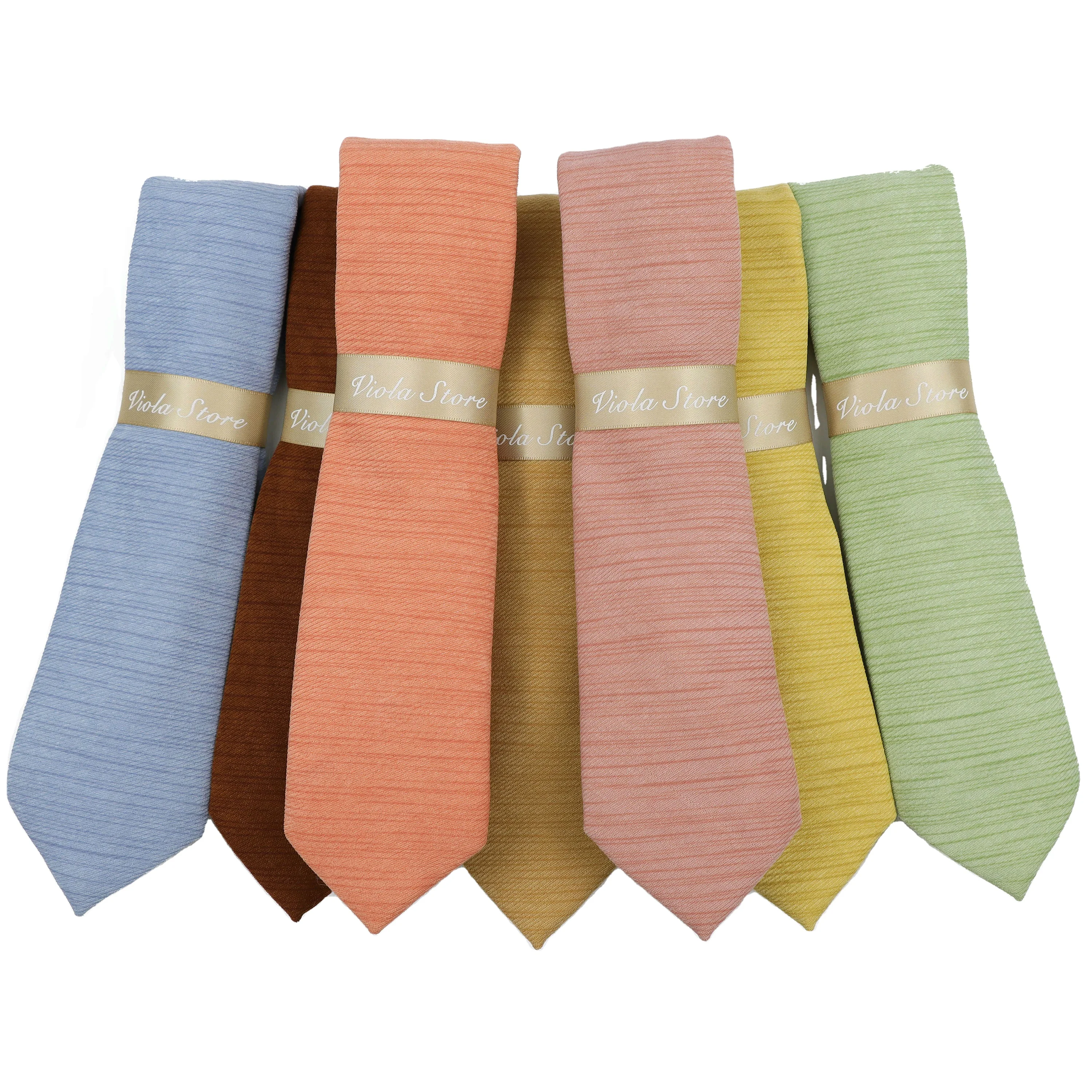 Nice Colors Orange Blue Solid 7cm Necktie Smooth Polyester Thick Fabric Men Wedding Grooms Suit Casual Cravat Gift Tie Accessory