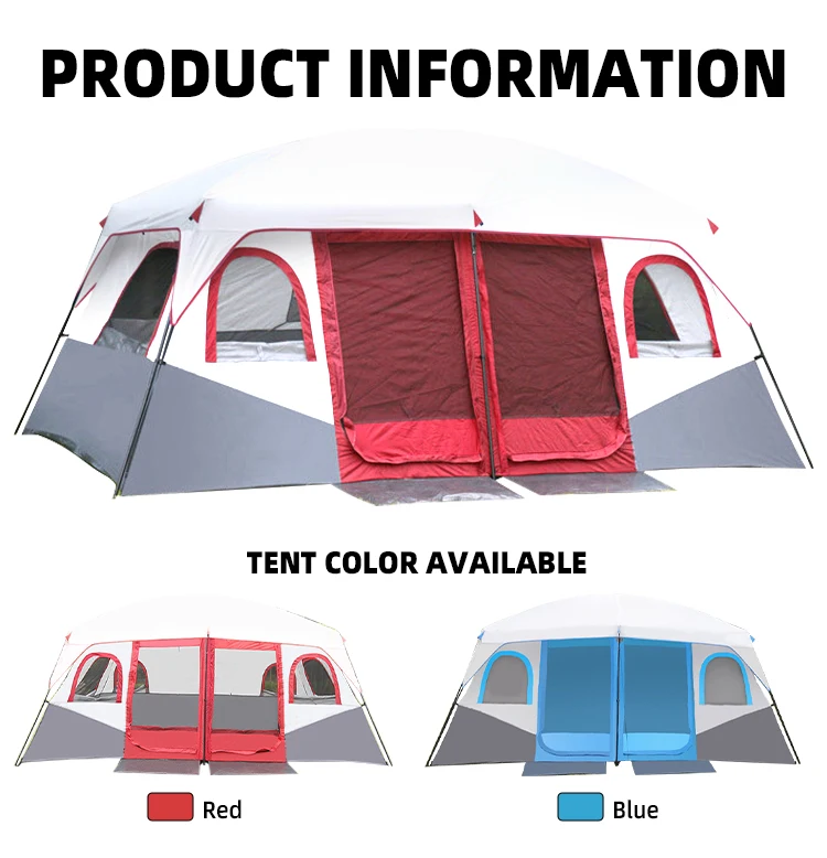 Steel Pole Red And Blue  Tents Camping Outdoor 6 Person Tent Outdoor Camping Outdoor Tents For Events