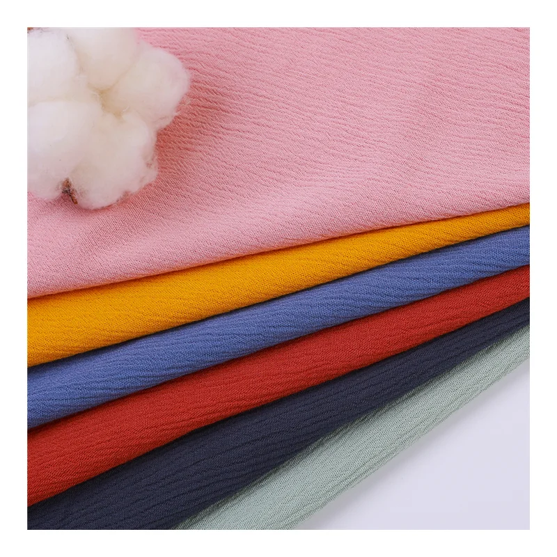 100% rayon crepe fabric for sleepwear with Quick-delivery Multiple-color-optional double gauze fabric