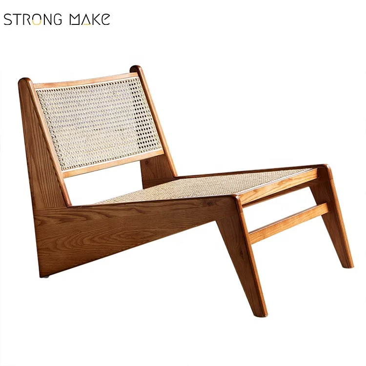 Современное кресло для гостиной pierre jeanneret le corbusier из ротанга цельной древесины кресло-кенгуру отдыха