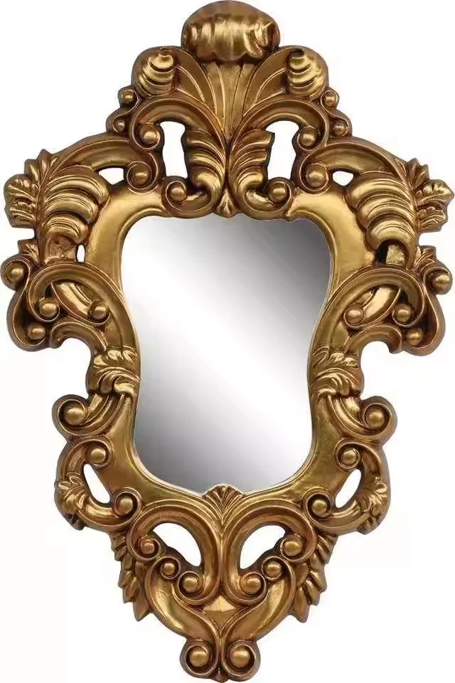 Manufacture Custom Decorative Wall Mounted Hanging Antique Baroque Oval Polyurethane Mirror Frame