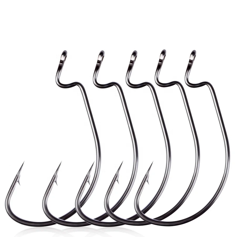 Extra Wide Gap EWG Hook Bait Holder Offset Worm Hook Black Nickel  L41101