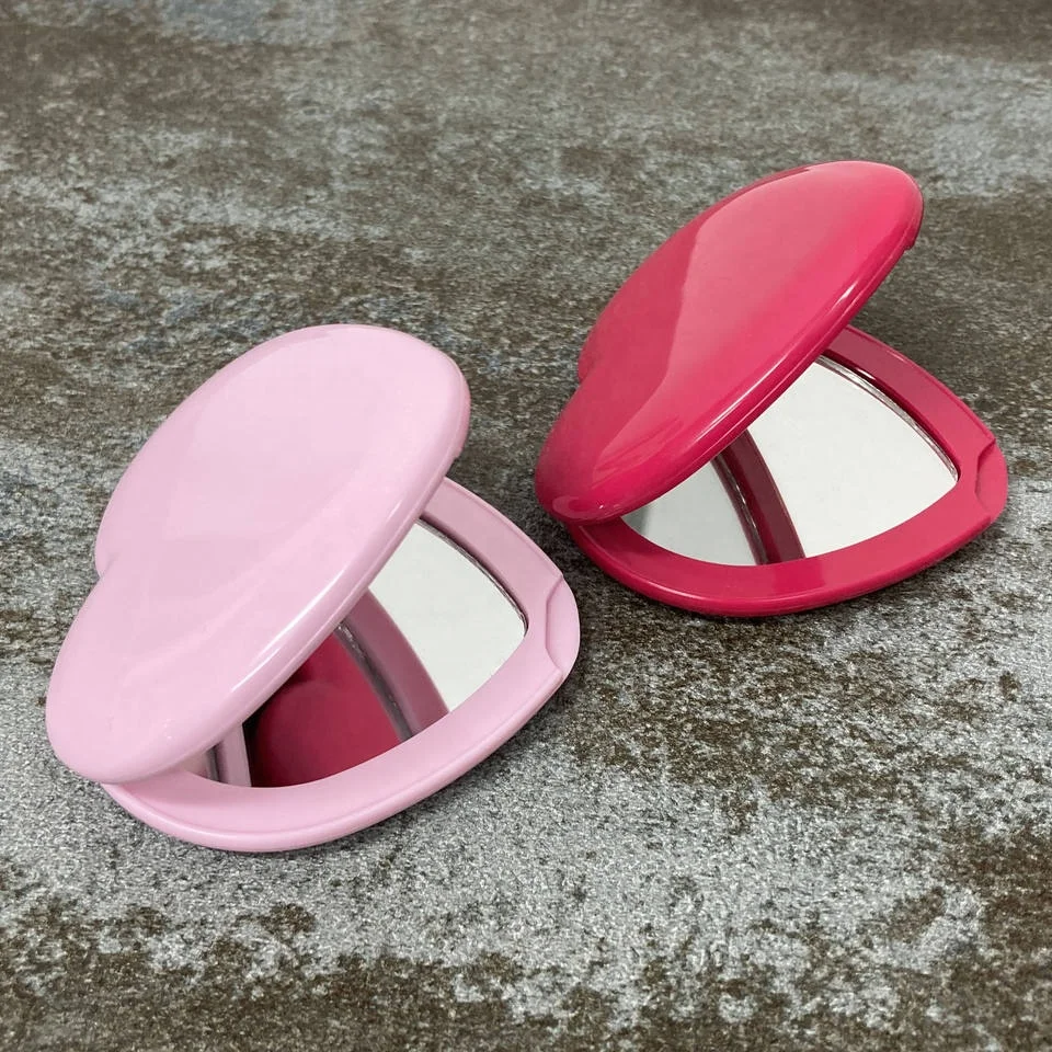 Heart-Shaped Foldable Pocket Mirror - Red/Pink/Purple Travel Makeup Mirror for Women, Home & On-the-Go