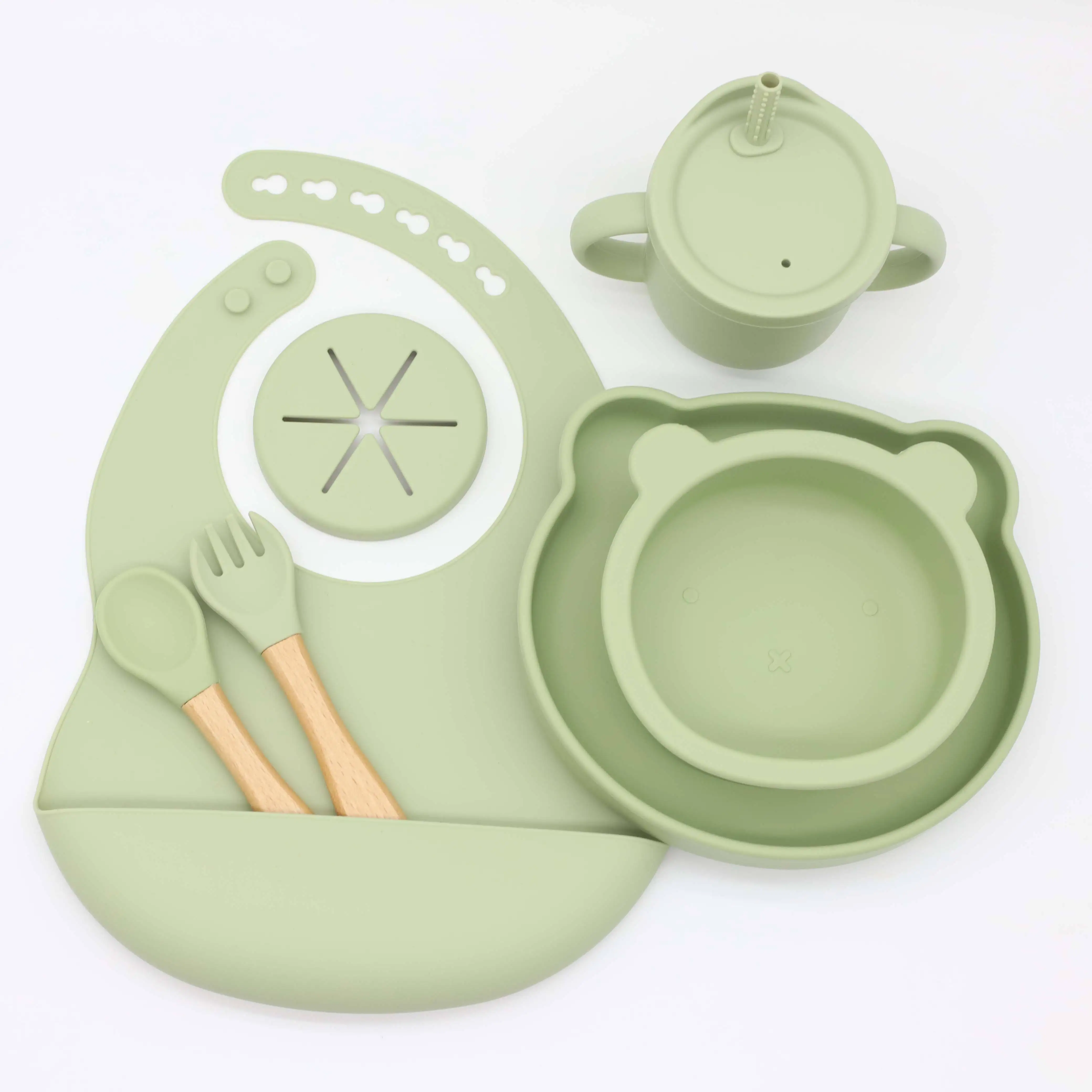 Wholesale China Supplier Bpa Free Baby Silicone Tableware Feeding Reusable Divider Baby Silicone Tableware
