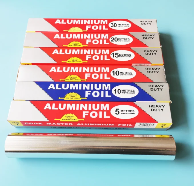 Food Grade Heavy Duty Disposable Foil Paper Household Kitchen Aluminum Tin Foil Paper Roll For Food Packing