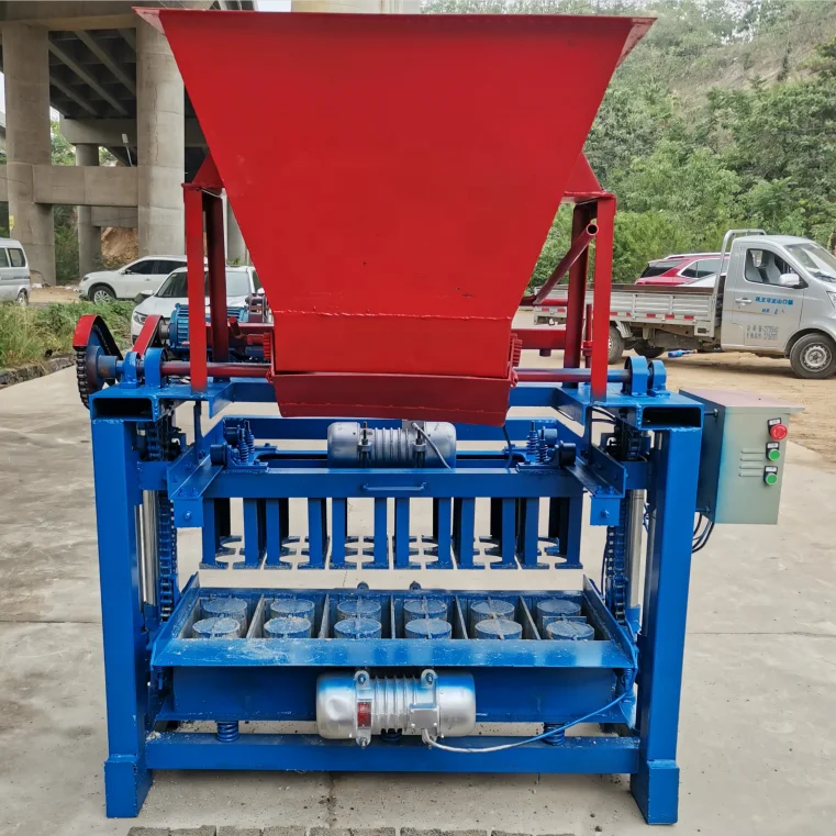Big BR4-35 semi-automatic brick making machinery with cement mixer and belt conveyor