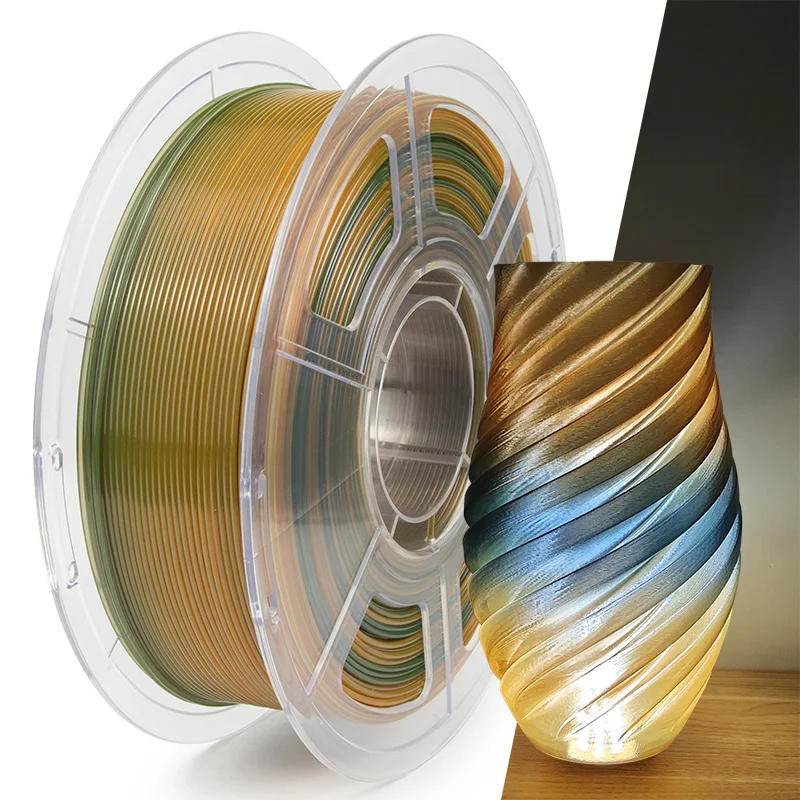 New arrival petg rainbow filament gradient transparent petg filament 3d printer filament 1.75mm 1kg  Blue/Orange
