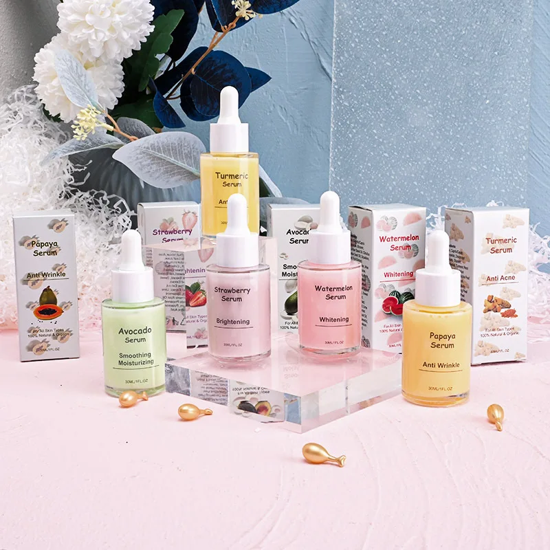 Hot Sell Custom NO LOGO 30ML Natural Organic Fruit Extract Moisturizing Whitening Milk Facial Serum For All Type Skin