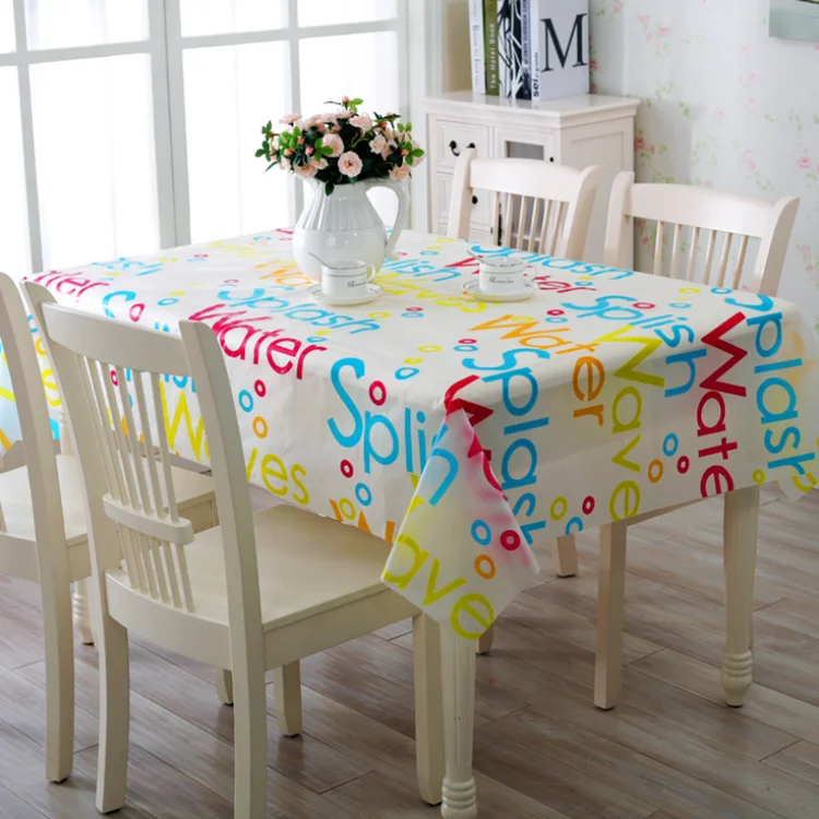 Cheap price 54x108 Plastic Table Cover Decoration Disposable Print Table Cloth for Party