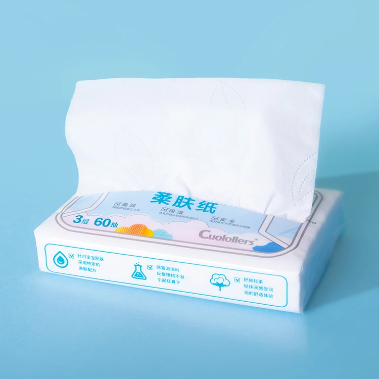 
Comfortable Face Cleaning Custom Logo Tissue Paper Gift Wrapping Cotton Soft Tissue 