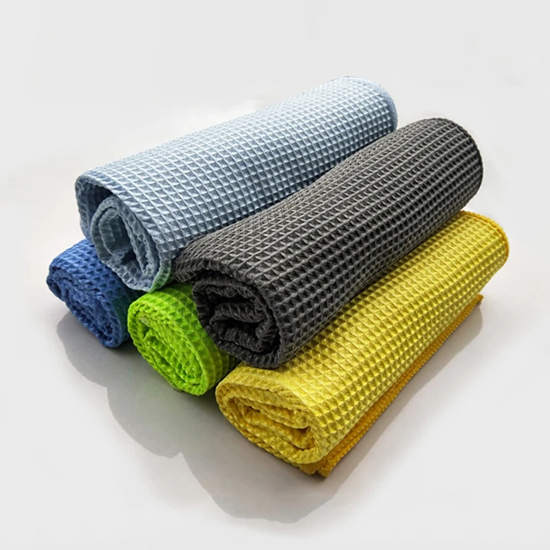 Microfibre Drying Microfiber Car Wash Accessories Towel Cleaning Microfiber 1400 Gsm Coral Fleece Waffle Car Wash Drying Towel