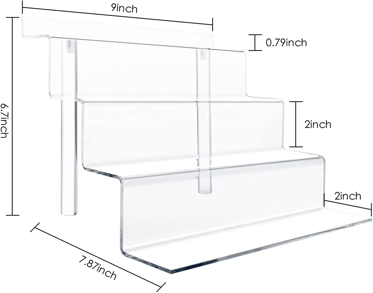 EXCEL 3 tiered display clear step risers acrylic stand for figure hobby lobby