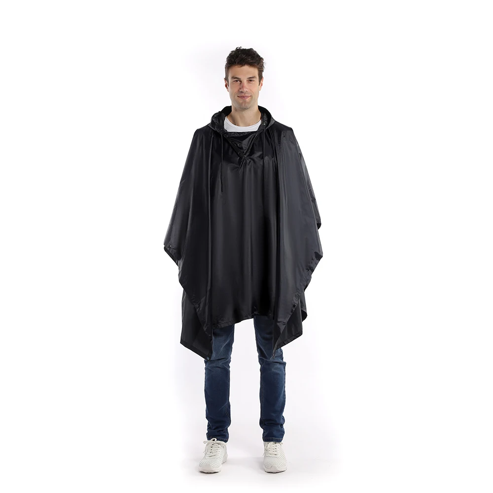 Adult Outdoor Hiking Cycling One-piece Raincoat poncho Polyester Raincoat Cloak with PVC PU Coating