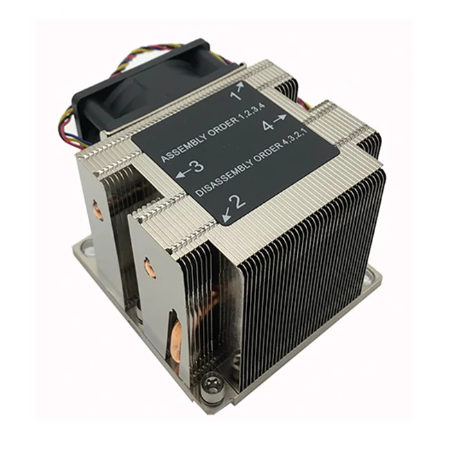 Hongyi Supermicro SNK-P0068AP4 2U LGA3647 Square active CPU cooler heat sink LGA 3647 server heatsink radiator with 4pin PWM fan