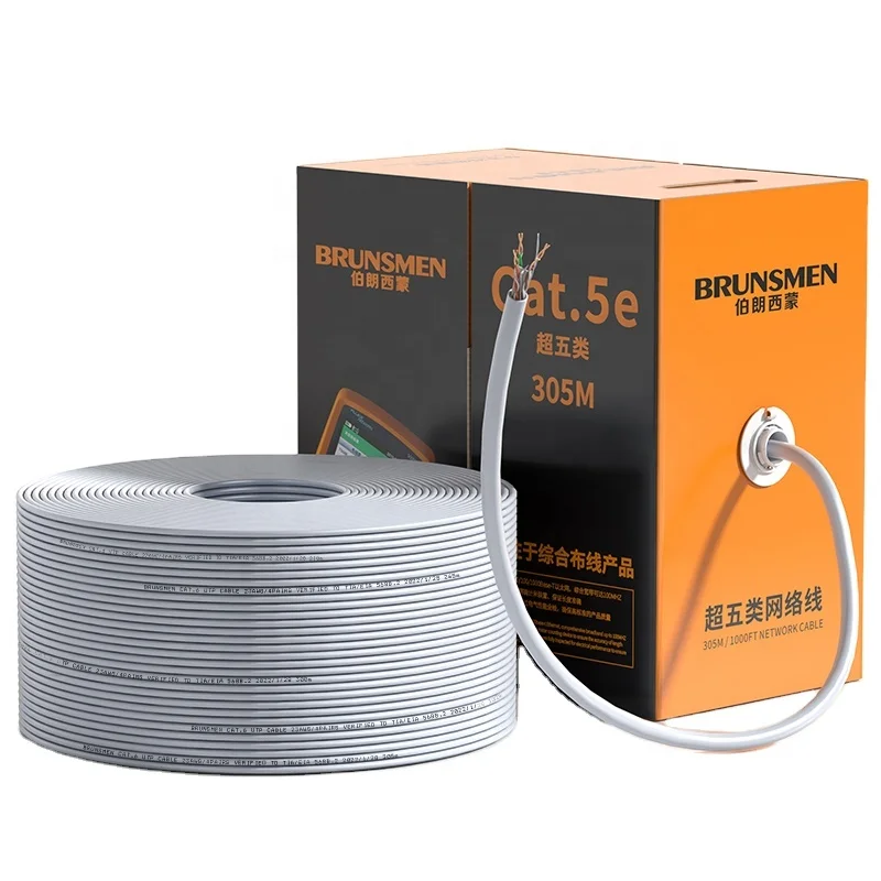 BRUNSMEN in Stock Cat 5e UTP 99.96% Copper PVC Cat5e Cable