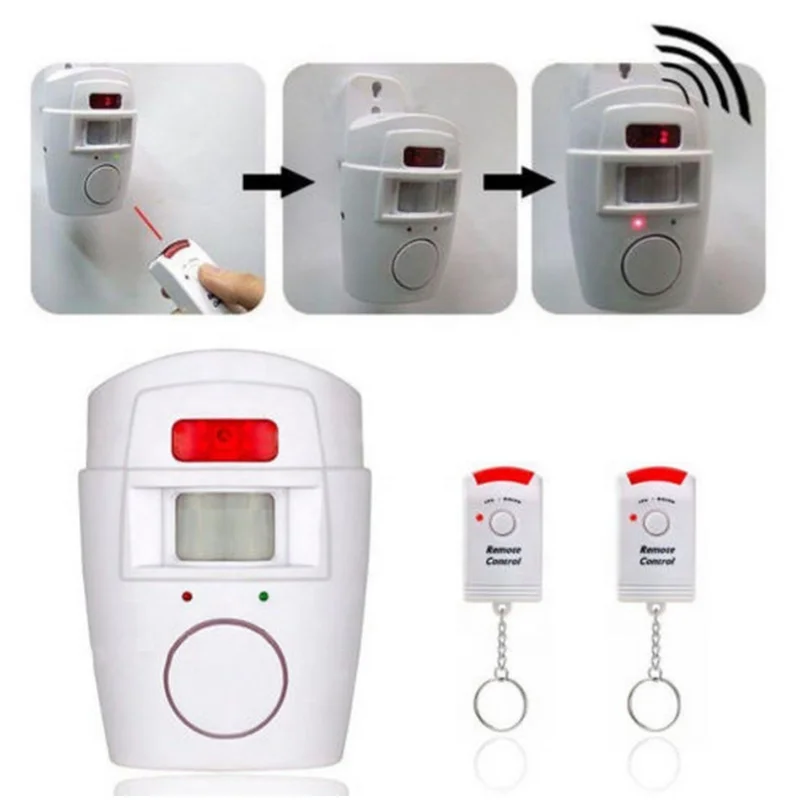 Home Security PIR MP Alert Infrared Sensor Anti-theft Detector Wireless Alarm system+2 remote controller