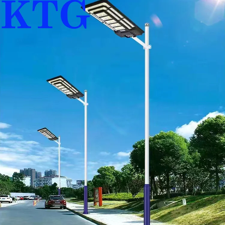 KTG 2024 Outdoor 3000 SMD led panel solar light motion sensor private all in one remote 2000W street lamp with pole 4000w 6000w