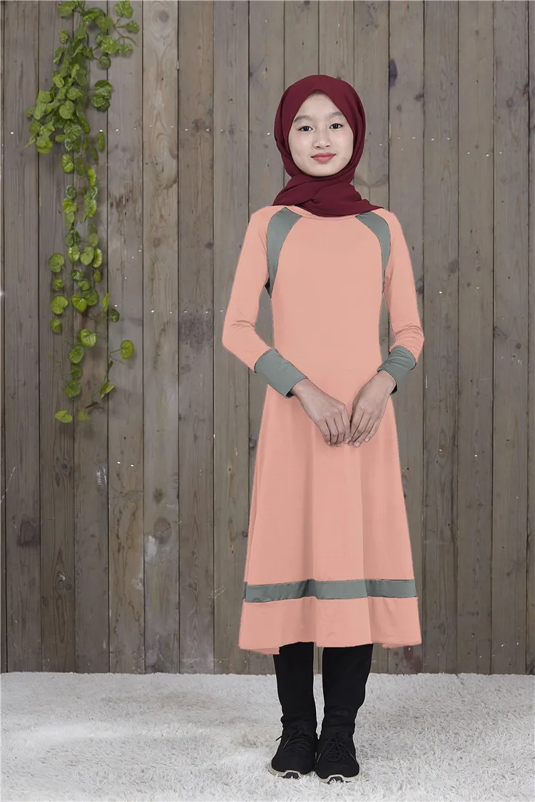 wholesale muslim girls Dress Clothing Arab children Muslim Prayer Clothes kids abayas kaftan YMY118