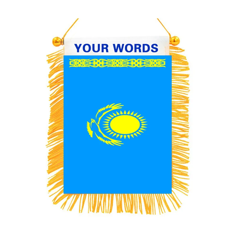 Mini Flag Banner Rearview Mirror  Fringed Double SidedRepublic of Liberia car flags