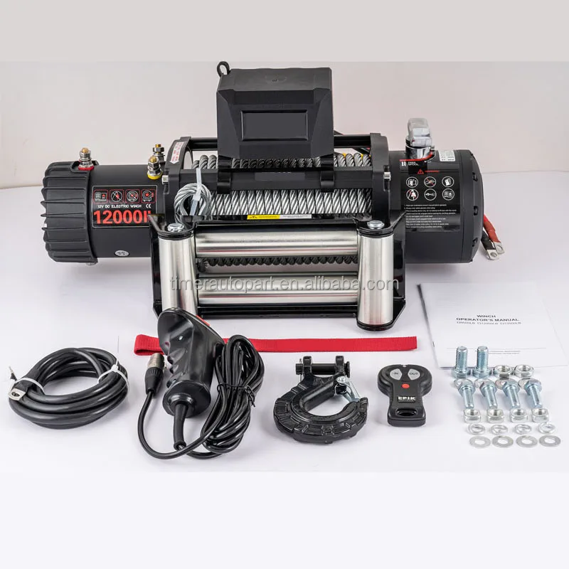 Oem Odm 4x4 Overland Truck Suv Winches Car Pulling Cart 13500Lbs Durable  3-Stage Planetary Steel Rope Wireless Remote Control