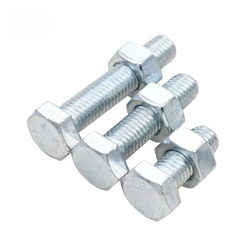 M3 M4 M5 M6 M8 Grade8.8 10.9 12.9 High Strength Carbon Steel Zinc Plated Black Oxidized Stainless Steel Hex Bolts and Nuts