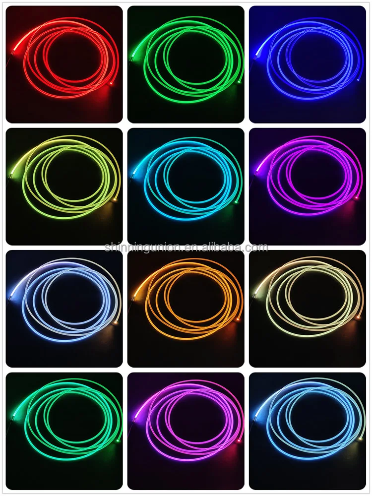 1.5 Watts LED Fiber Light for Side Glow Fibre Optic DIY Lighting Decorations - LED Fiber Optic Lights Cable for Car Available