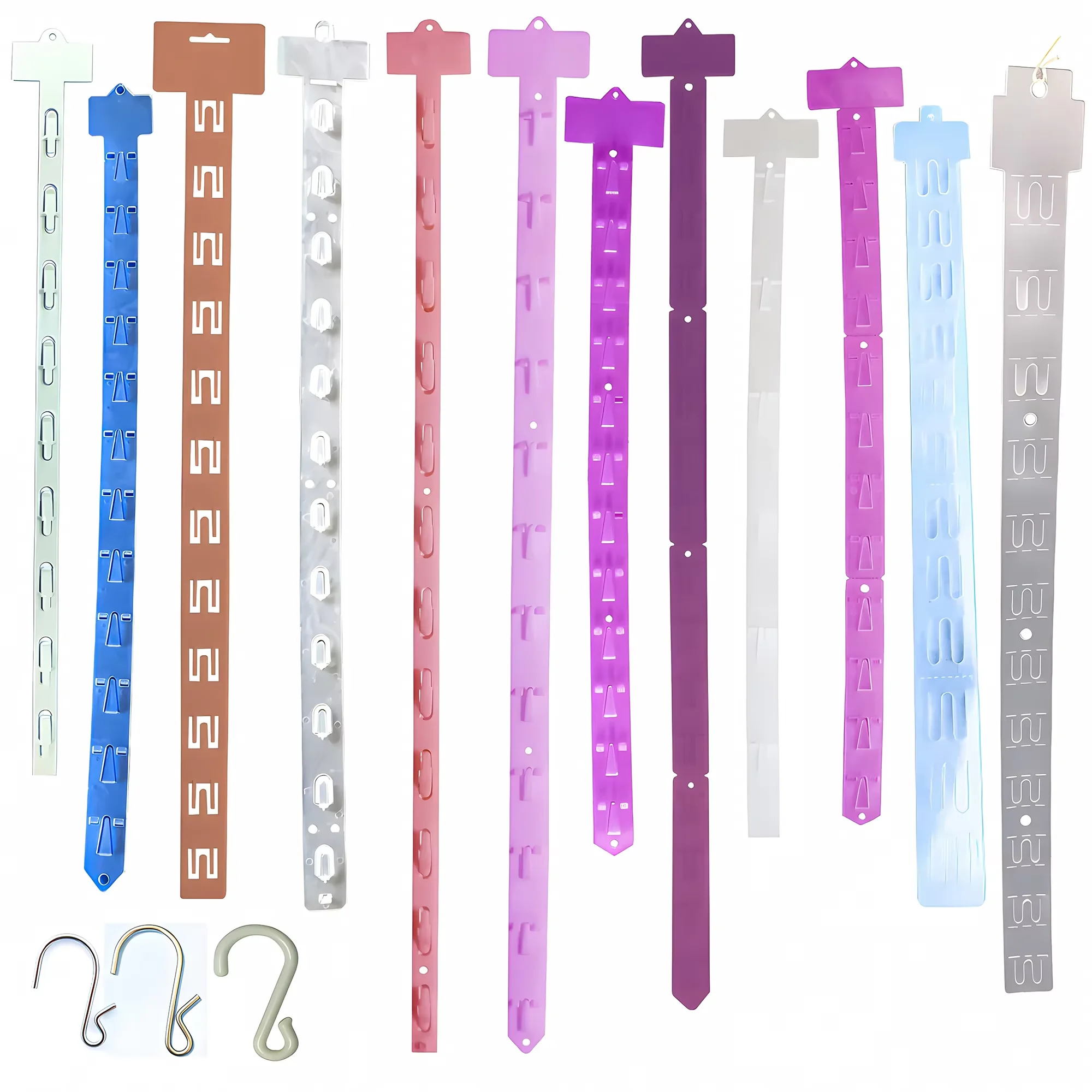 Good Selling Plastic Clip Strip Merchandising dise Strips with S Hooks Plastic Display Strpis for Retail Display with Label