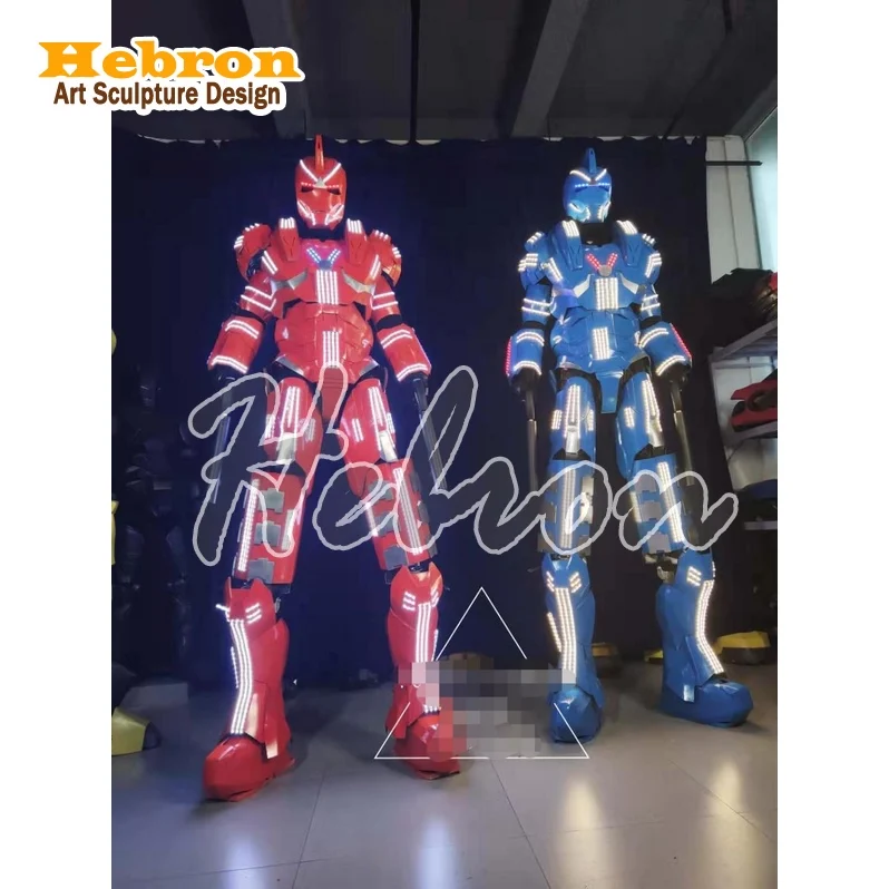 LED Robot Clothing, LED light up Clothes, LED Robot costumes stilt walker wireless control Programmable