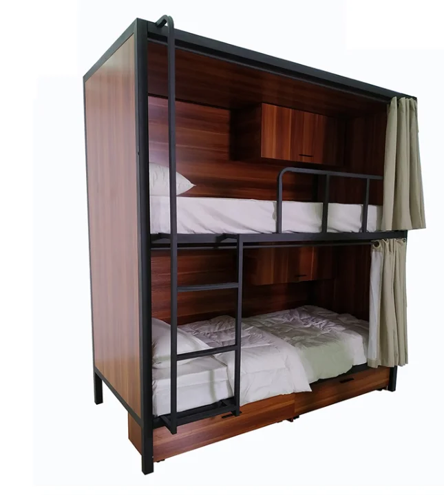 Hot sale single double soundproof capsule hotel bunk bed capsule bed sleeping pods sleep box manufacture