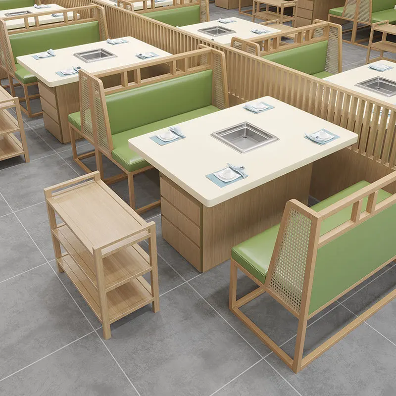 Ресторан на заказ горячий горшок столовые корейские столы для ресторана современный ресторанный набор мебели обеденный стол