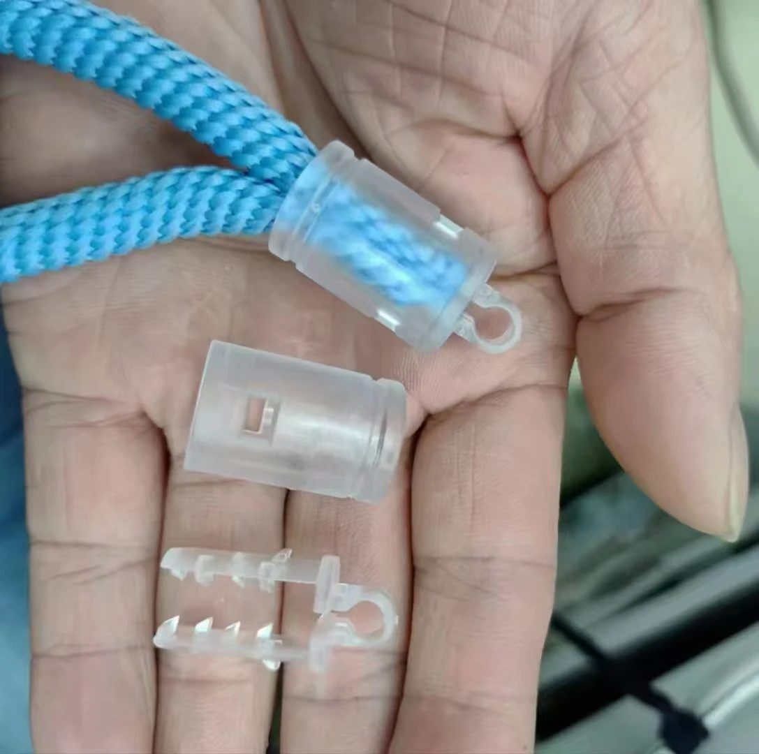 Hanging rope transparent buckle woven rope hanging neck long rope double ended hanging  plastic luggage, new product