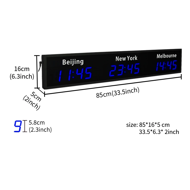 CHEETIE CP034 Wall Mounted LED World Clock Window Software Update City Time Digital Time Zone World Clock