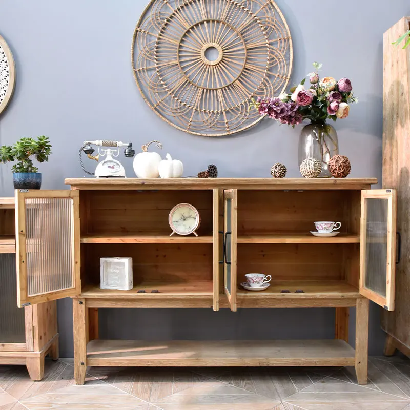 INNOVA Natural Durable Eco-Friendly Artistic wooden storage Buffet Sideboards cabinets furniture for dining room