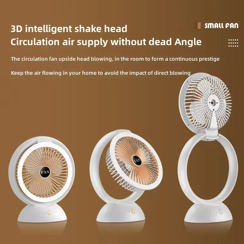 Hot Selling Portable Handheld Rechargeable Electric Standing Table Fan With Led Light